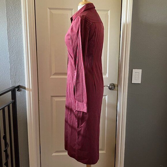 FAITHFULL THE BRAND En Vau Shirtdress 4/S in Wine Stripe - Picture 7 of 11